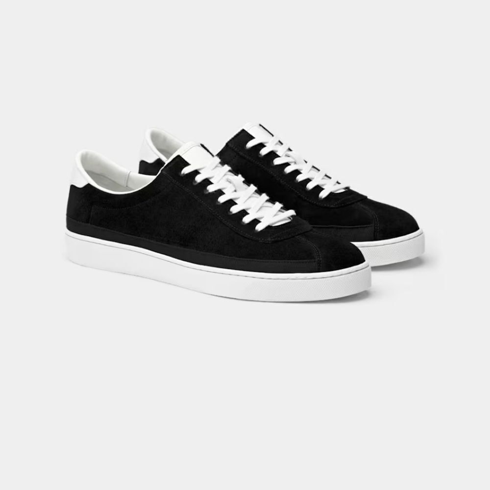 Suitsupply Mens Size 12 Trainers ShoesItalien Calf Navy Suede Low-Top Sneakers